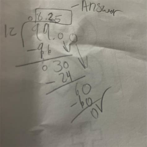 99 divided by 12 long division.